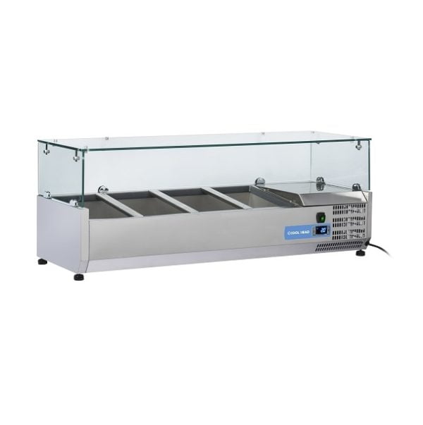 Kjølerenne 120 cm. 3x GN1/3 + 1xGN1/2 Kjølerenne 120 cm. 3x GN1/3 + 1xGN1/2 – Kjølerenne med glasstopp for GN1/3 og mest kantine størrelser