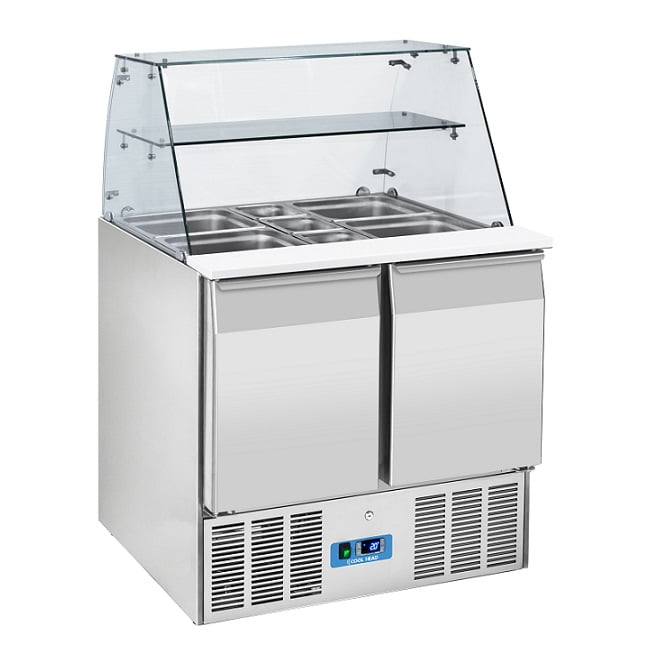 Saladette 2 dører med glassoverbygg CRQ90A