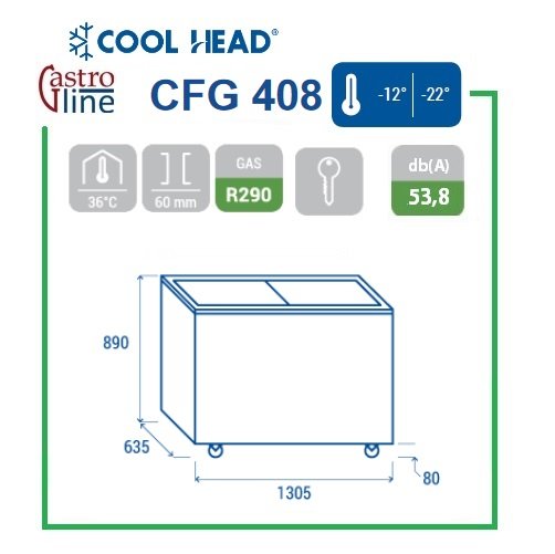 Fryseboks med skyvelokk 400 l / CFG408 Fryseboks med skyvelokk 400 l / CFG408 – Cool Head