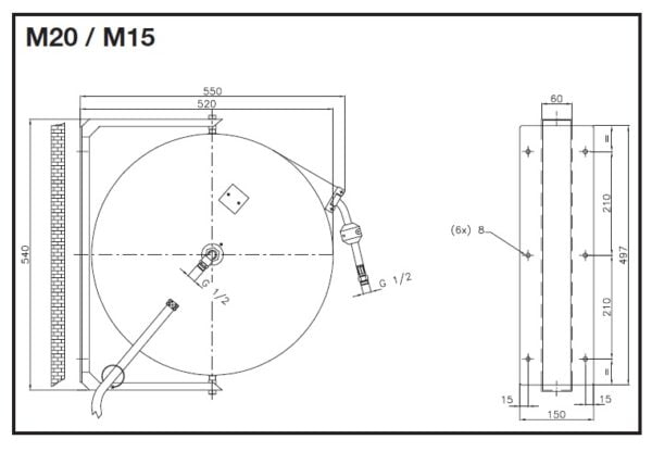 Slangetrommel 15 meter 5R.M15.448 Slangetrommel 15 meter 5R.M15.448 – Slangetrommel
