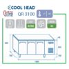 Kjølebenk 3 dører QR 3100 -2 / +8°C – Cool Head