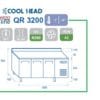 Kjølebenk 3 dører med oppkant QR 3200 -2 / +8°C Kjølebenk 3 dører med oppkant QR 3200 -2 / +8°C – Cool Head