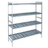 Hyllereol i 4 plan Aluminium og plast Høyde 167 cm – Hyllesystem til kjøle- og fryserom