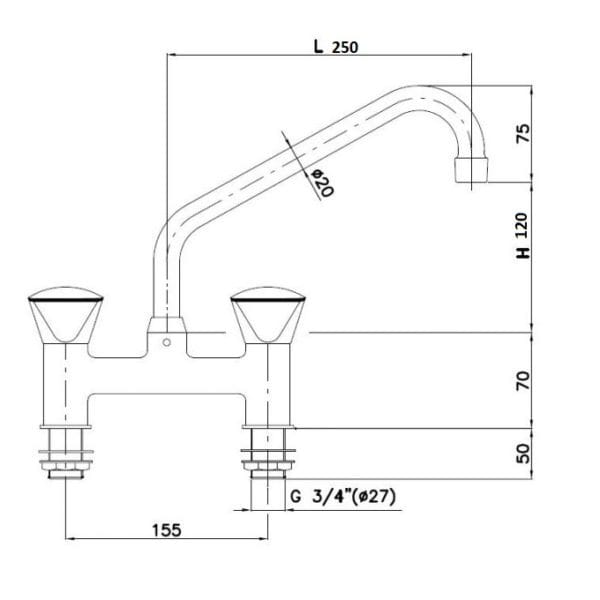 Blandebatteri benkmontering m/2 hull 1S.3007.05.K23 Blandebatteri benkmontering m/2 hull 1S.3007.05.K23 – Blandebatteri - spyledusj - Glassfyller