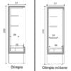 Kjølereol Olimpo Temperatur +3°C / +8°C Dybde 57 Høyde 200 cm – Kjølereoler og frysereoler