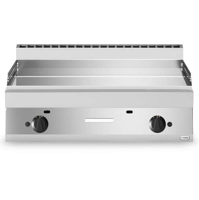 Gass flatgrill 2 soner Slett krom stekeplate Modular 100×65 cm