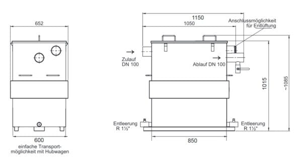 Fettutskiller 120 l. 3600 l. / time EN 1825-1 Fettutskiller 120 l. 3600 l. / time EN 1825-1 – Fettutskiller