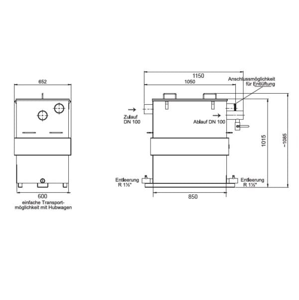 Fettutskiller 120 l. 3600 l. / time EN 1825-1 Fettutskiller 120 l. 3600 l. / time EN 1825-1 – Fettutskiller