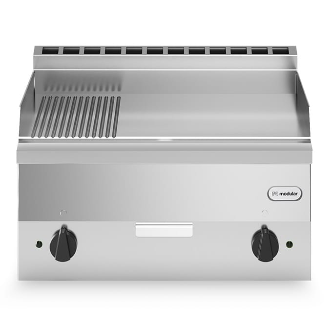 Flatgrill 2 soner Slett / Rillet topplate Modular 60×60 cm