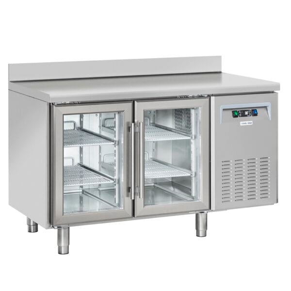 Kjølebenk med oppkant 2 glassdører SRG2200 60 cm dybde Kjølebenk 2 Glassdører QRG2200
