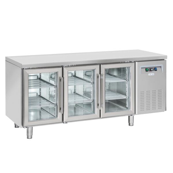 Kjølebenk 3 glassdører SRG3100 60 cm dybde Kjølebenk