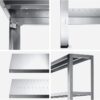 Hyllereol i 4 plan H160 * D40 cm Høy kvalitet rustfritt stål – Hyllereol