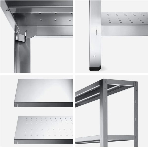 Hyllereol i 4 plan H160 * D40 cm Høy kvalitet rustfritt stål – Hyllereol