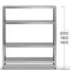 Hyllereol i 4 plan H160 * D40 cm Høy kvalitet rustfritt stål – Hyllereol
