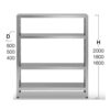 Hyllereol i 4 plan H160 * D40 cm Høy kvalitet rustfritt stål – Hyllereol