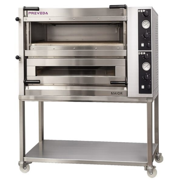 Pizzaovn MAIOR 4+4xØ35 cm Oppoverhengslede dører – Elektrisk pizzaovn