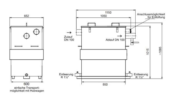 Fettutskiller 120 l. 3600 l. / time EN 1825-1 Fettutskiller 120 l. 3600 l. / time EN 1825-1 – Fettutskiller