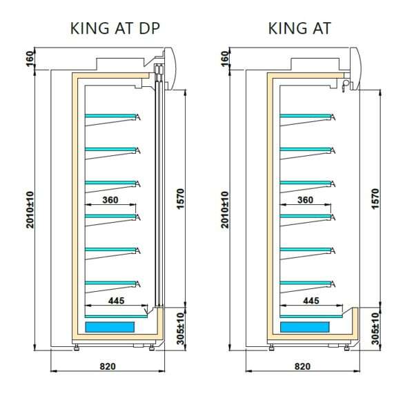 Kjølereol KING AT Temperatur +1°C / +10°C Dybde 82 Høyde 201 cm – Igloo