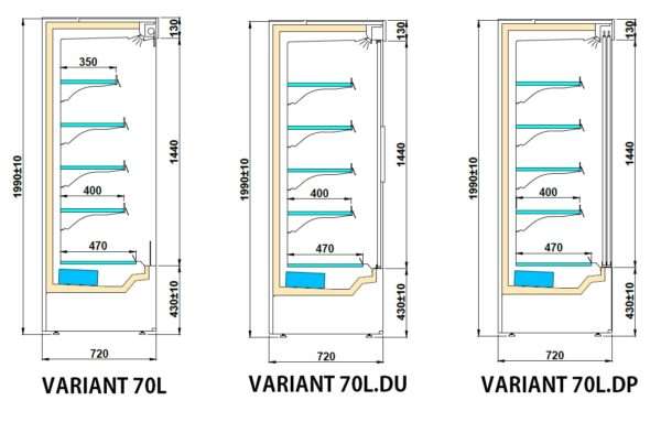 Kjølereol VARIANT 70L Temperatur +1°C / +10°C Dybde 72 Høyde 199 cm – Igloo
