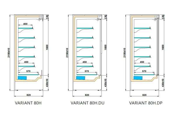 Kjølereol VARIANT 80H Temperatur +1°C / +10°C Dybde 82 Høyde 215 cm – Igloo