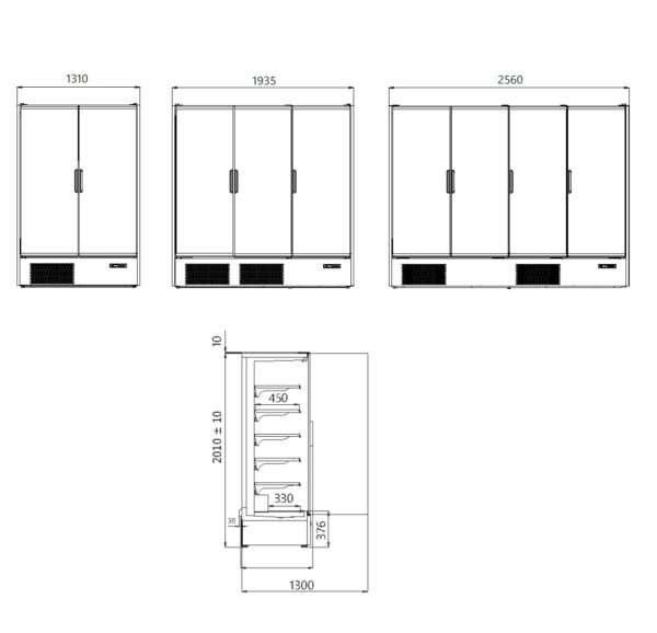 Kjølereol NORDIQ Temperatur +1°C / +10°C Dybde 130 Høyde 201 cm – Igloo