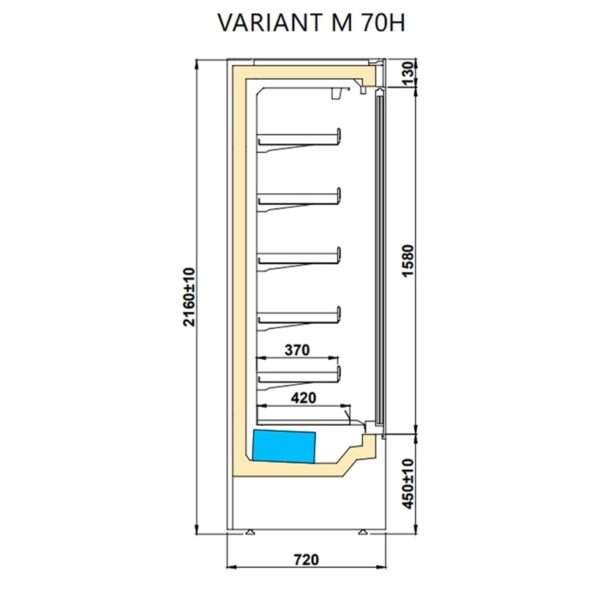 Frysereol VARIANT M 70H Temperatur -18°C / -22°C Dybde 72 Høyde 216 cm – Igloo